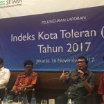 SETARA Institute meluncurkan laporan Indeks Kota Toleran tahun 2017 di Cikini, Jakarta (16/11/2017). Foto: SETARA Institute