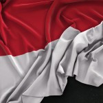 Indonesia Flag Wrinkled On Dark Background 3D Render
